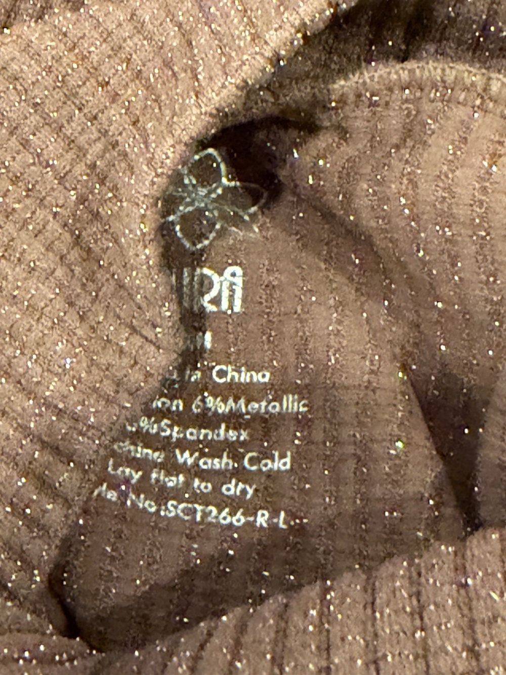 NWOT  taupe brown shimmer sparkle knit mock neck S M